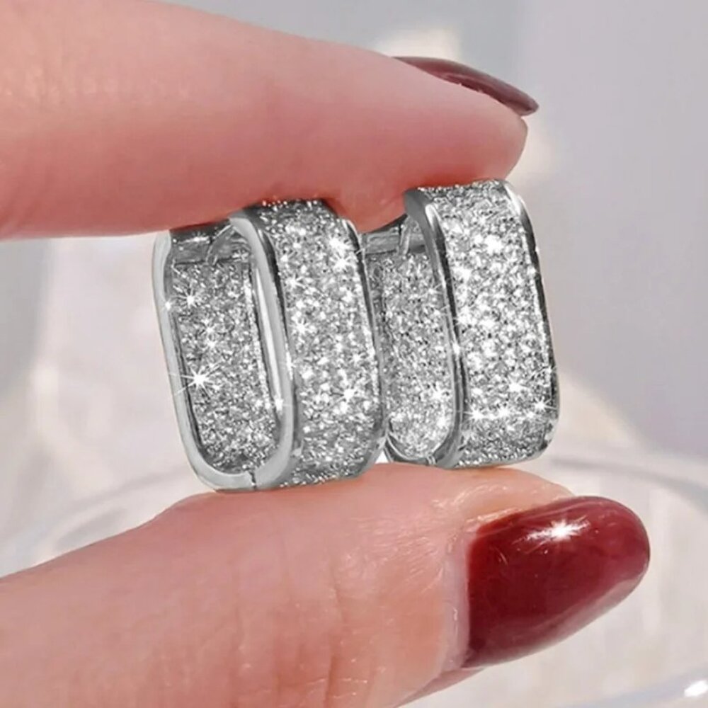 3/$35 Shiny U Shape Silver Rhinestone Sparkly